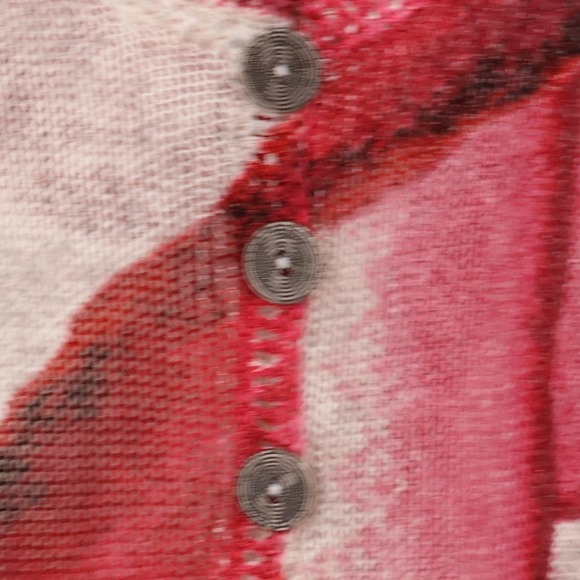 Nic Zoe Linen Blend Sheer Abstract Floral Button Cardigan Coastal Resort Size PL - Picture 4 of 9